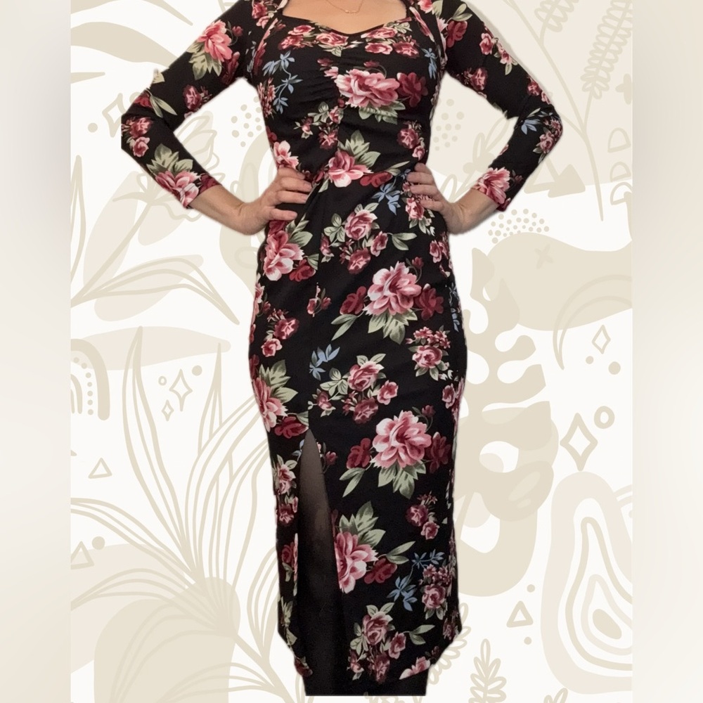 SHEIN Floral Long Sleeve Dress
